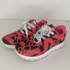 Superdry scuba runner trainers fluro pink Sz 6